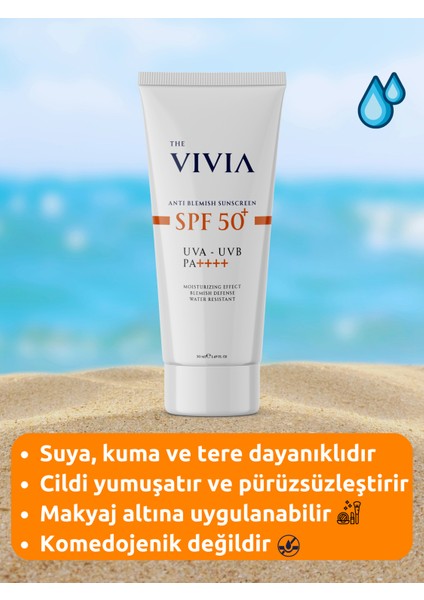 Leke Karşıtı Yüksek Koruyucu Yüz Güneş Kremi Tüm Cilt Tipleri SPF 50+ 50 ml