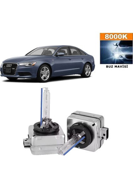 Audi A6 2008-2015 D3S / D3R 8000K Buz Mavisi Hıd Xenon Ampul 2 Adet