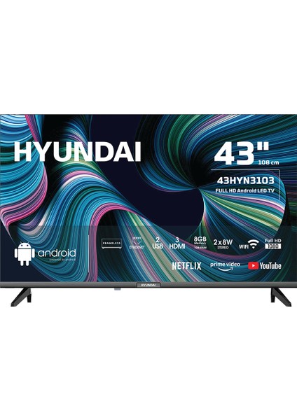 HYUNDAI 43HYN3103 43'' FULL HD ANDROID SMART UYDULU LED TV