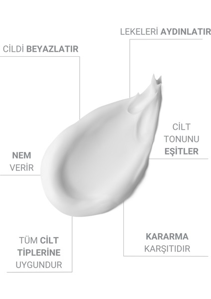 Cilt Beyazlatıcı Krem Arbutin Kojik Asit Niasinamid Kolajen Glutatyon 50 ml