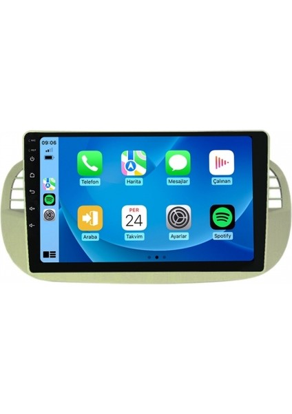 Fiat 500 / 500C Beyaz 2011-2015 8 Gb Ram 128 Gb Hafıza 9 Inç Android Auto Ve Carplay Multimedya Sistemi