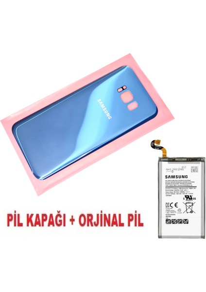 Samsung Galaxy S8 PLUS Arka Pil Batarya Kapağı + PİL (CAM) MAVİ