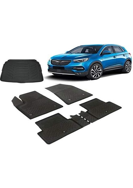 Opel Grandland 2017 + Sahler 4.5D Havuzlu Paspas Rizline 3D Bagaj Havuzu