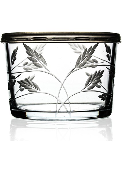 Şeffaf Kapaklı 3lü Reçellik Sürgün Desenli