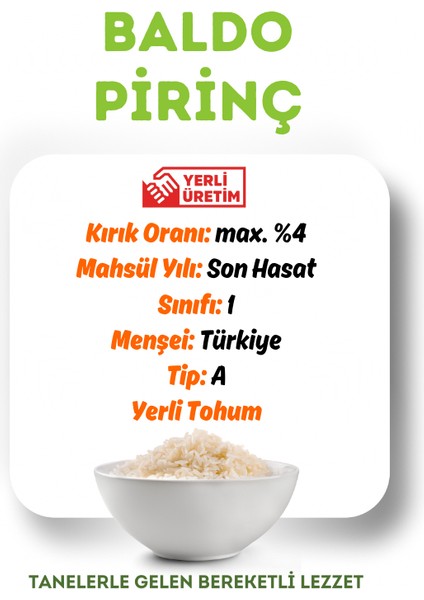 Doğal Yerli Üretim Baldo Pirinç 2.5 kg
