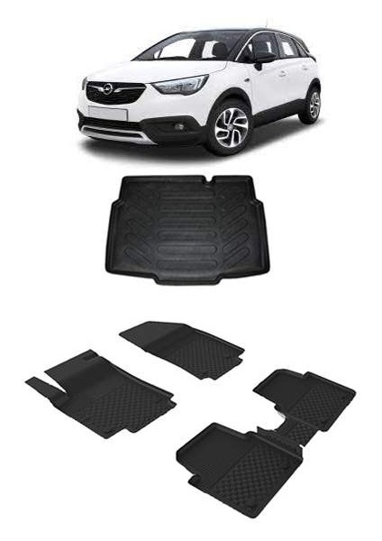 Opel Crossland 2017+ 4.5D Sahler Paspas 3D Rizline Bagaj Havuzu Siyah