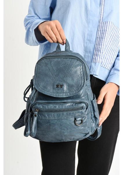 Y.s.deri Mini Boy Kadın Sırt Çantası Vegan Deri Bayan Sırt Çantası 27*20 cm Yumuşak Doku Çok Cepli modelleri