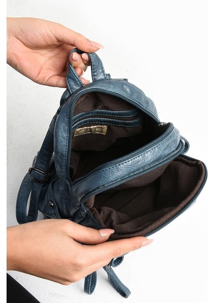 Y.s.deri Mini Boy Kadın Sırt Çantası Vegan Deri Bayan Sırt Çantası 27*20 cm Yumuşak Doku Çok Cepli indirimleri