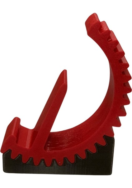 Dişli Tasarımlı Ayarlanabilir Telefon ve Tablet Standı - Kırmızı/siyah