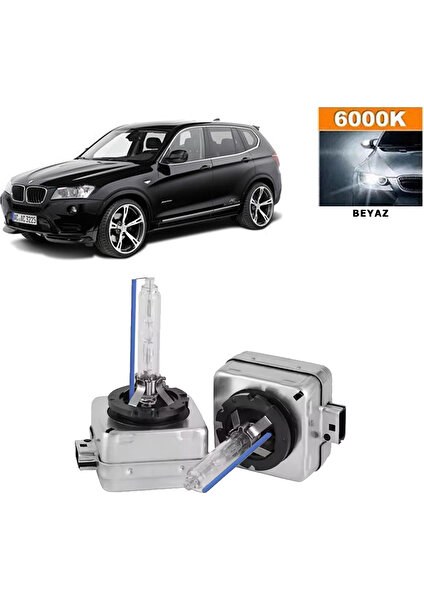 3 Tıkla Bmw X3 Serisi F25 2010-2017 Xenon D1S / D1R 6000K Beyaz Hıd Xenon Ampul 2 Adet