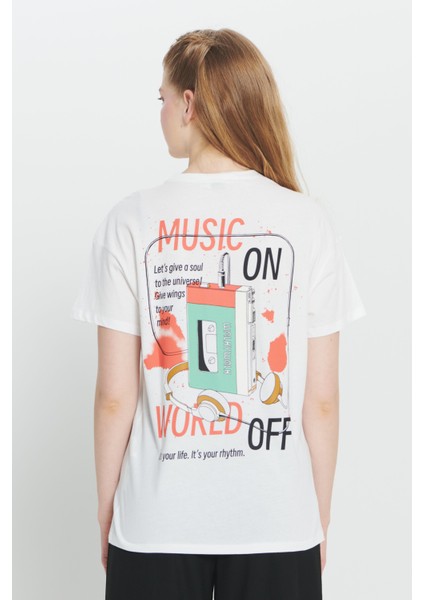 %100 Pamuk Oversize Fit Bol Kesim Bisiklet Yaka Baskılı Tişört fiyatları