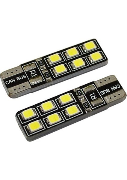 Led Ampul Dipsiz T10-12SMD Beyaz 2'li Set 24V / LAAM640