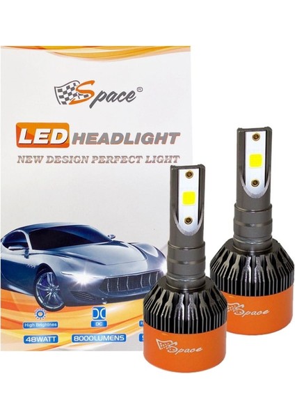 Led Far Ampulü Beyaz 48W 12V 8000LM H7 / LAAM90