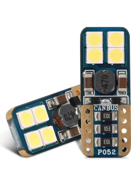 Led Ampul T10 8 SMD Canbus'lı Beyaz 2'li Set 12V / LAAM628