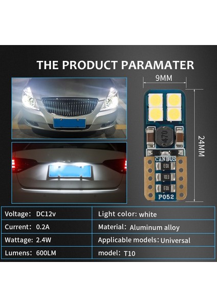 Led Ampul T10 8 SMD Canbus'lı Beyaz 2'li Set 12V / LAAM628 fırsatları