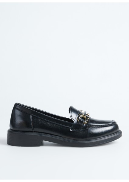 Rugan Siyah Kadın Loafer Fallon
