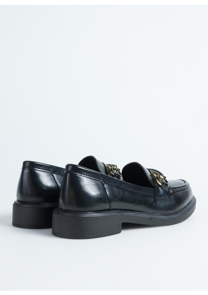 Rugan Siyah Kadın Loafer Fallon modelleri