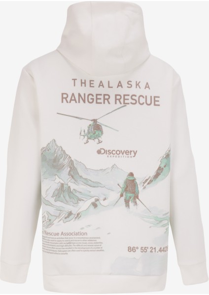 Kırık Beyaz Erkek Kapüşon Yaka Relaxed Fit Baskılı Sweatshirt D4WM-SWT3207 fiyatları