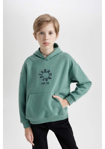 Erkek Çocuk Oversize Geniş Kalıp Kapüşonlu Cepli Sweatshirt D1909A824WN modelleri