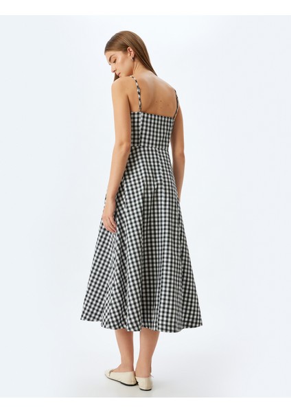 Uzun Askılı Elbise Fırfır Detaylı Cepli fırsatları