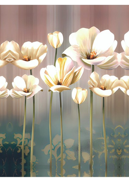 Harikabirev|çiçek-Yaprak ve Dal Kombini Zümrüt Renk |çerçeveli Temperli Cam Tablo 3lü Yatay fırsatları