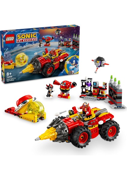 Sonic The Hedgehog Super Sonic, Egg Drillster A Karşı 76999 - 8 Yaş ve Üzeri Çocuklar Için Shadow ve Dr. Eggman Karakterleri Içeren Yaratıcı Oyuncak Yapım Seti (590 Parça)