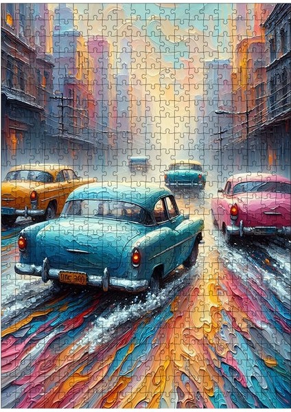 Karizma Tablo Ahşap Mdf Puzzle Yapboz Renkli Yağmur 500 Parça 50*70 cm