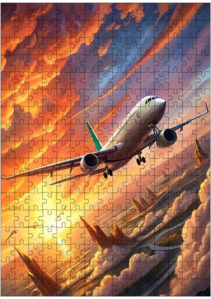 Ahşap Mdf Puzzle Yapboz Uçak Kalkışı 255 Parça 35*50 cm