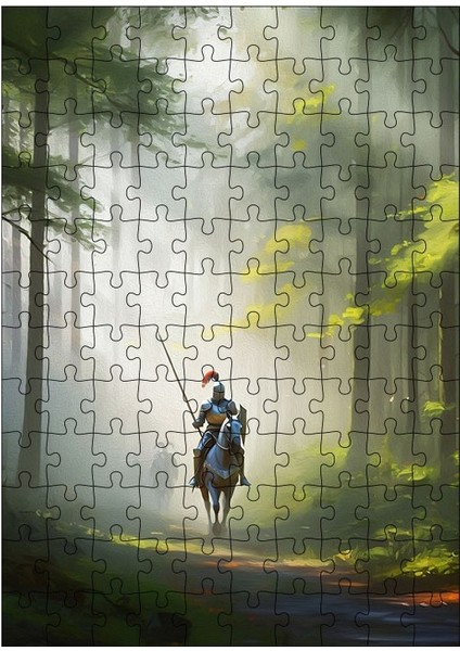 Ahşap Mdf Puzzle Yapboz Ormanda Şovalyeler 120 Parça 25*35 cm