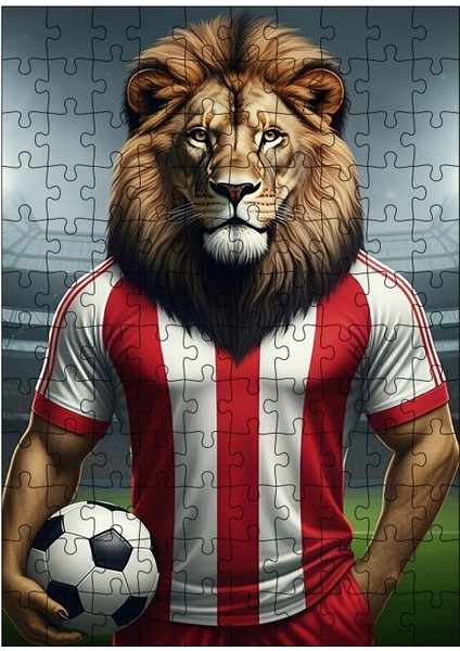 Karizma Tablo Ahşap Mdf Puzzle Yapboz Futbolcu Aslan 120 Parça 25*35 cm