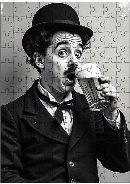 Ahşap Mdf Puzzle Yapboz Charlie Chaplin 120 Parça 25*35 cm