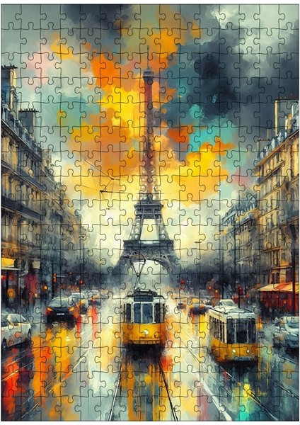 Ahşap Mdf Puzzle Yapboz Paris Gün Batımı 255 Parça 35*50 cm