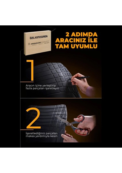 Hobi City Honda Accord Sedan 2019 ile Uyumlu 4d Havuzlu Üniversal Yeni Nesil Paspas Siyah Gold 1hobicity