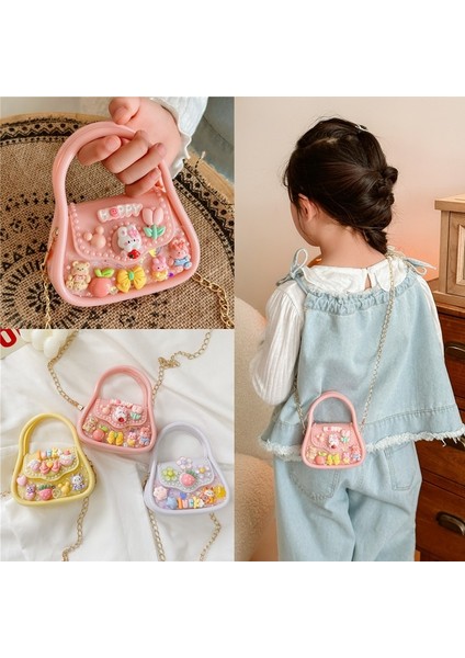 Çocuk Zincir Çanta Omuz Çantası Crossbody Çanta Kova Çanta (Yurt Dışından)