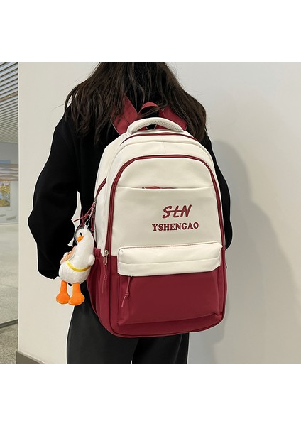 2024 Bahar Yeni Öğrenci Sırt Çantası Okul Çantası Basit Kore Tarzı Sırt Çantası Kadın Seyahat Eğlence Çantası (Yurt Dışından) modelleri