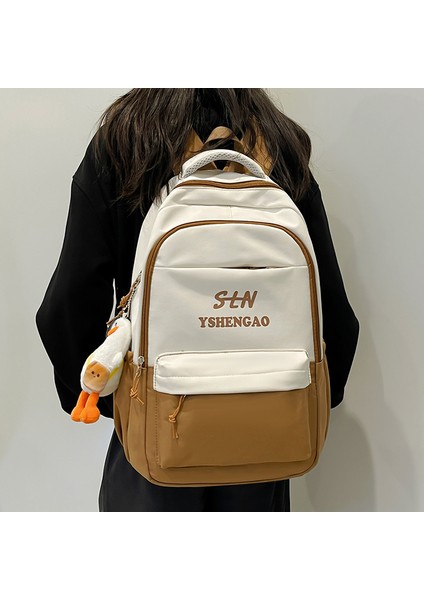 2024 Bahar Yeni Öğrenci Sırt Çantası Okul Çantası Basit Kore Tarzı Sırt Çantası Kadın Seyahat Eğlence Çantası (Yurt Dışından) fırsatları