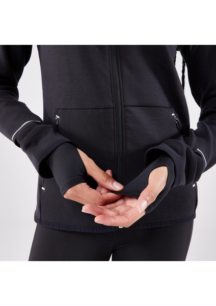 Kiprun Kadın Koşu Ceketi - Siyah/Füme - KIPRUN RUN 500 Warm modelleri