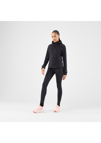 Kiprun Kadın Koşu Ceketi - Siyah/Füme - KIPRUN RUN 500 Warm