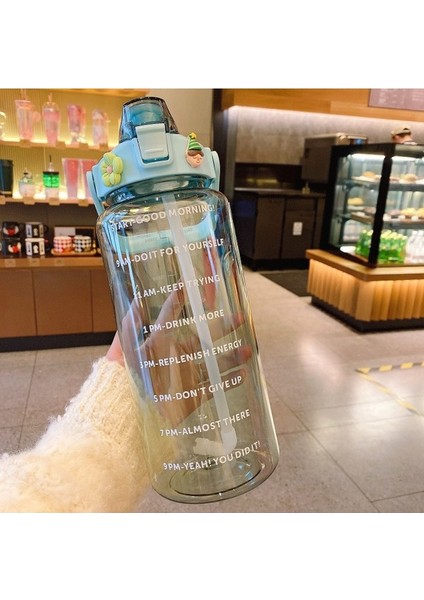 Lebeigo Semgears 2000 Ml. Büyük Kapasiteli Sızdırmaz Taşınabilir Su Şişesi - Mavi (Yurt Dışından)