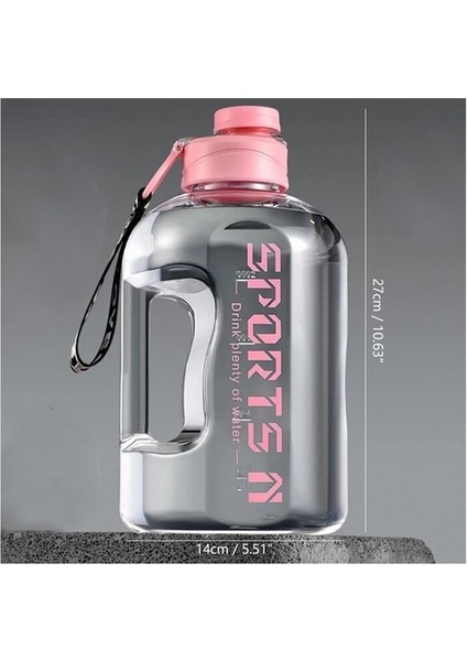 Lebeigo Liveasy 2.7 Lt. Samanlı Büyük Kapasiteli Spor Su Şişesi - Siyah (Yurt Dışından)