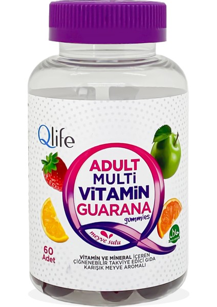 Adult Multi Vitamin Guarana Gummies 60 Adet