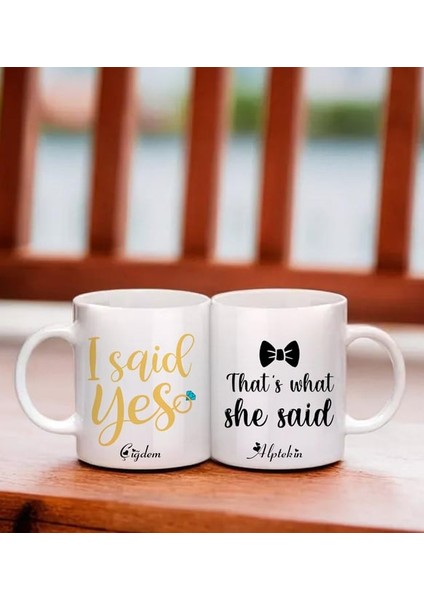 Çiftlere Özel Evlilik Temalı Kupa Bardak