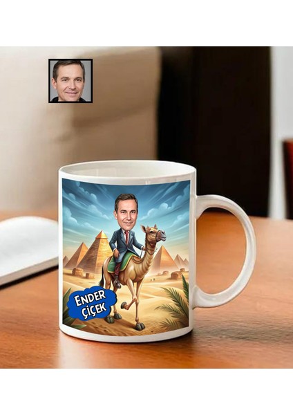 Kişiye Özel Karikatürlü Deve Temalı Kupa Bardak