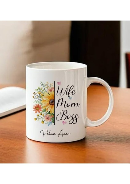 Kişiye Özel Çiçek Temalı Kupa Bardak