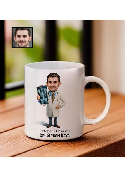 Kişiye Özel Karikatürlü Ortopedi Doktor Temalı Kupa Bardak