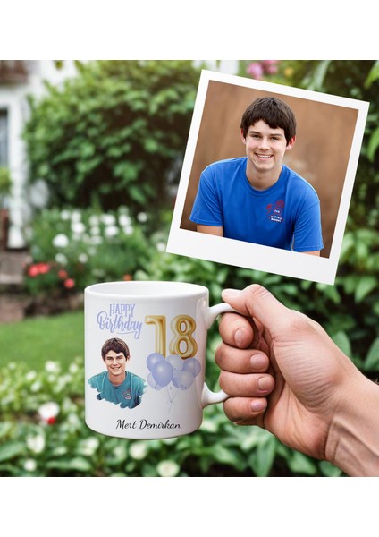 Kişiye Özel Fotoğraflı Doğum Günü Temalı Kupa Bardak