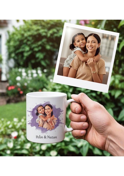 Kişiye Özel Anne - Çocuk Temalı Fotoğraflı Kupa Bardak