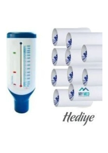 Peakflowmetre Pefmetre 10 Adet Karton Ağızlık Hediye