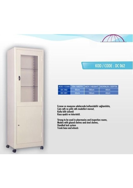 Tekli Altı Kapaklı Ilaç Dolabı Poliklinik Dolabı