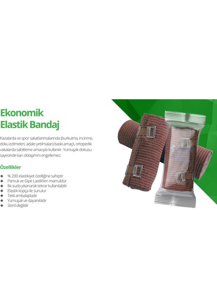 Ekonomik Elastik Bandaj 10CM x 3,5m 1 Adet